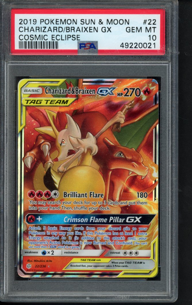 Charizard & Braizen Gx 22/236 PSA 10 RookieLegends