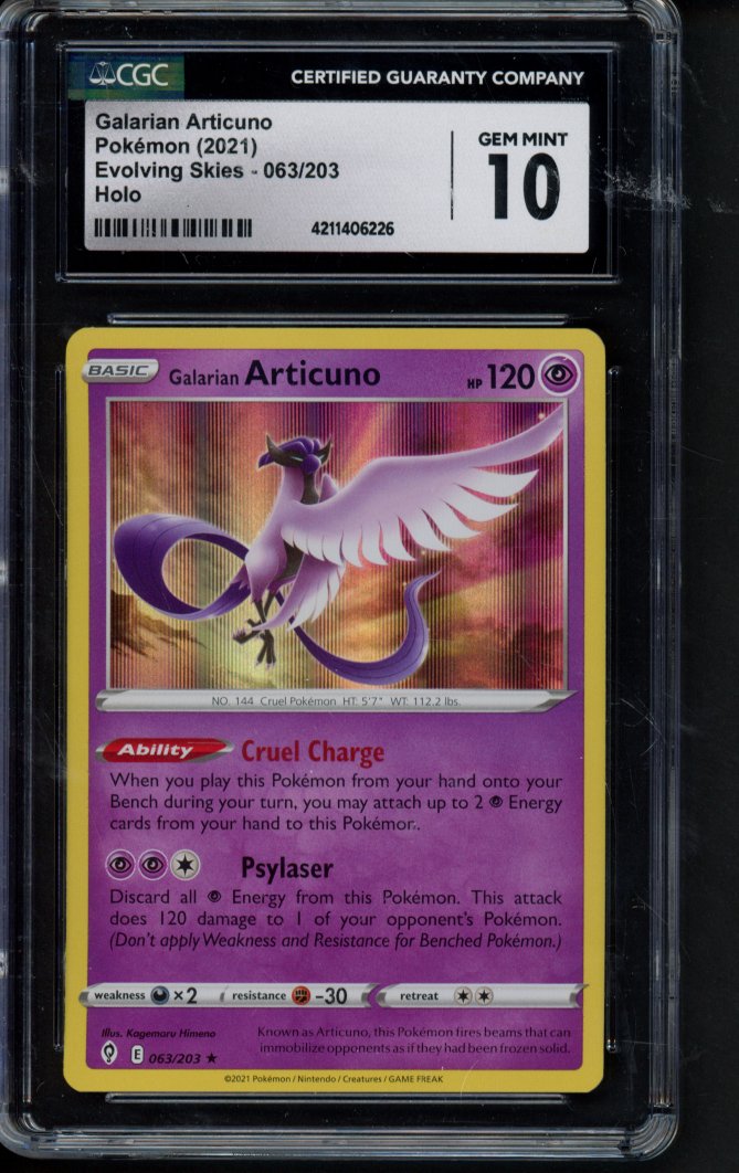 Galarian Articuno 063/203 CGC 10 RookieLegends
