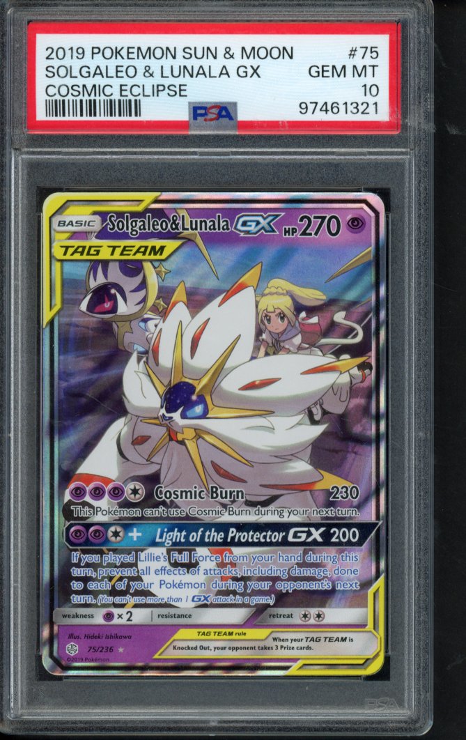 Solgaleo & Lunala Gx 75/236 PSA 10