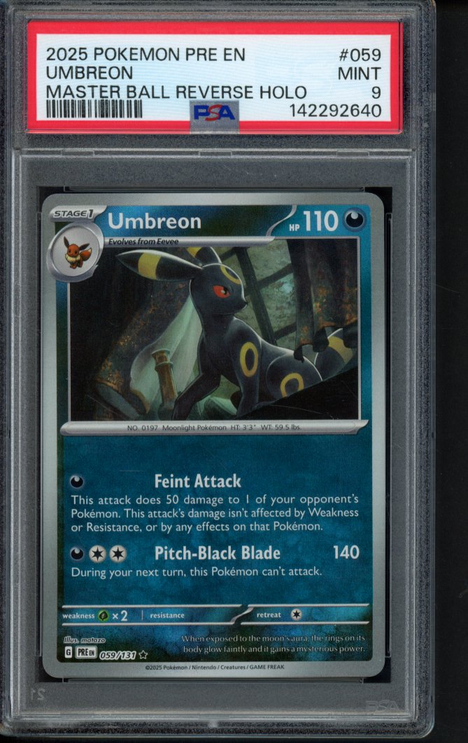 Umbreon - Master Ball Reverse Holo 059/131 PSA 9