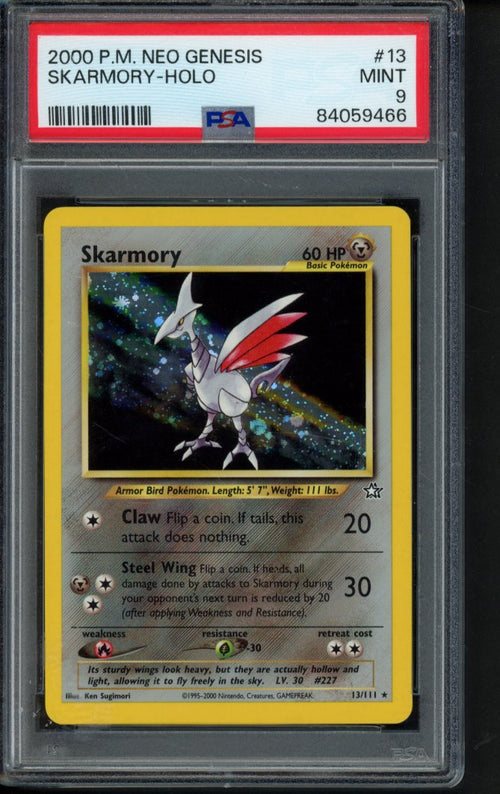 2000 P.M. Neo Genesis - Skarmory Holo 13/111 PSA 9 - RookieLegends