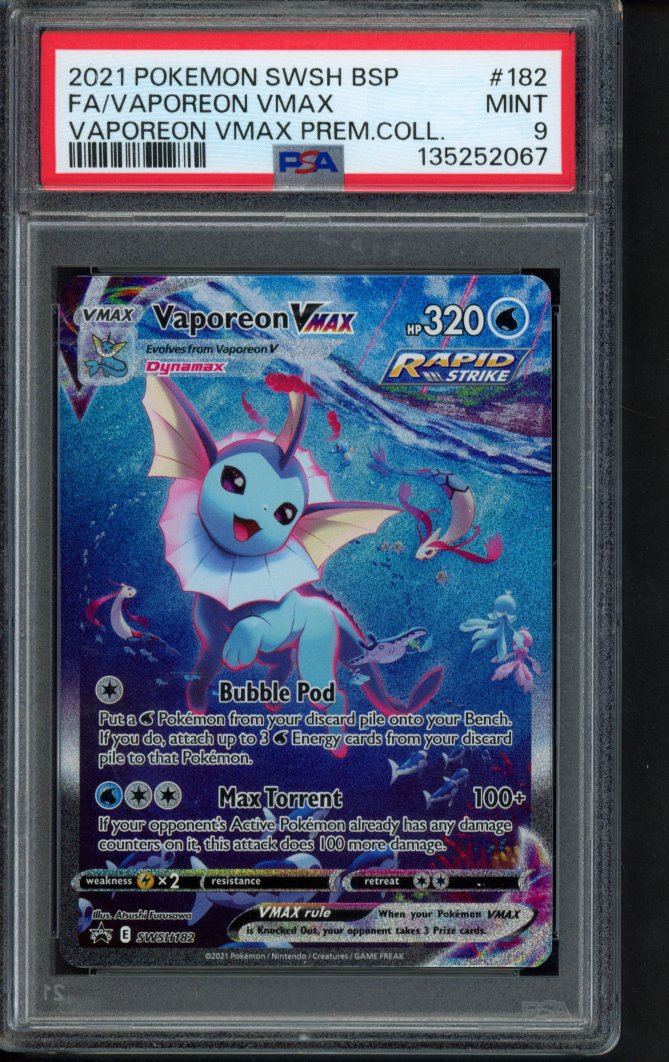 Vaporeon Vmax SWSH182 PSA 9 - RookieLegends