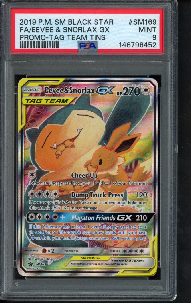 Eevee & Snorlax Gx SM169 PSA 9 - RookieLegends