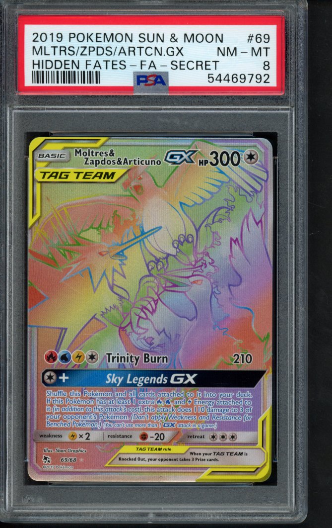 Moltres & Zapdos & Articuno Gx 69/68 PSA 8 RookieLegends