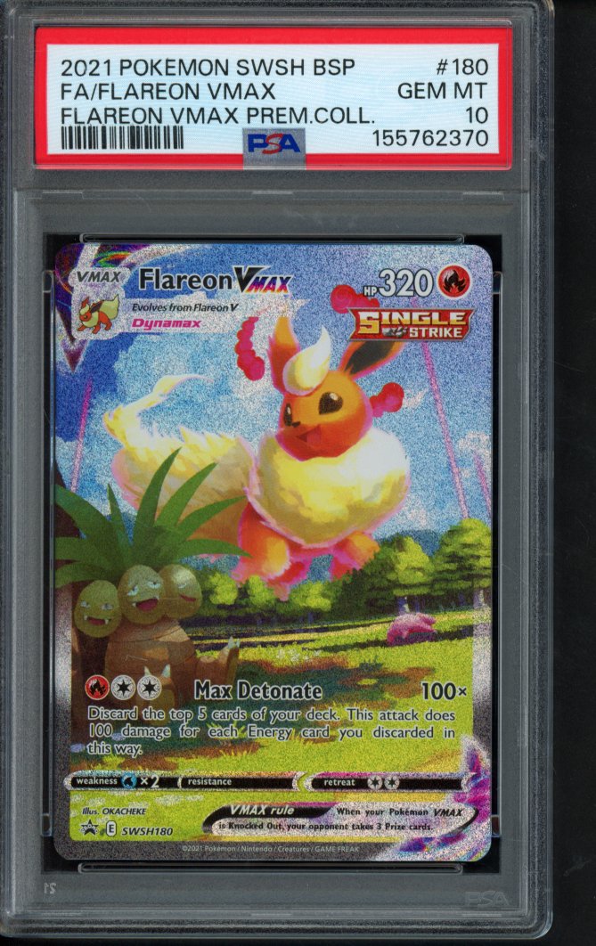 Flareon Vmax SWSH180 PSA 10 RookieLegends