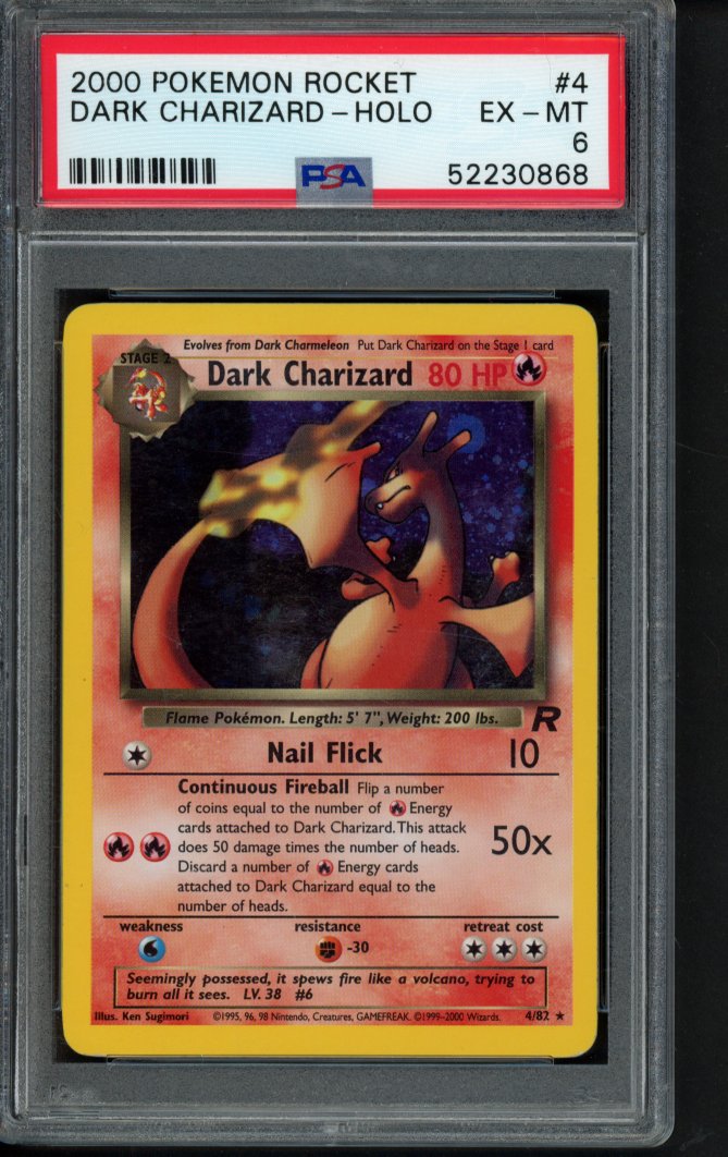 2000 Pokemon Rocket - Dark Charizard Holo 4/82 PSA 6