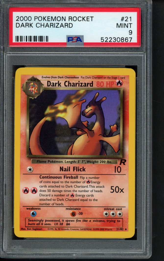 2000 Pokemon Rocket - Dark Charizard 21/82 PSA 9