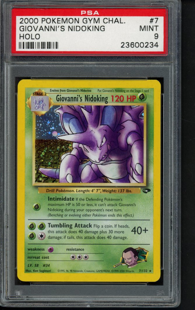 2000 Pokemon Gym Challenge - Giovanni's Nidoking Holo 7/132 PSA 9