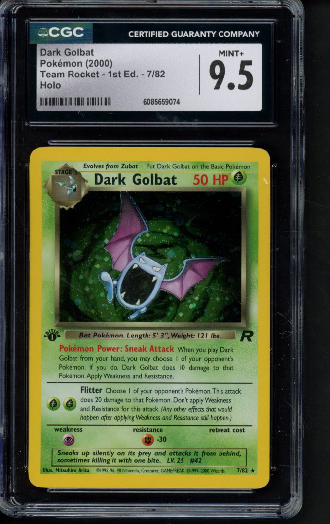 Dark Golbat Holo - Team Rocket - 1 St Edition 7/82 CGC 9.5