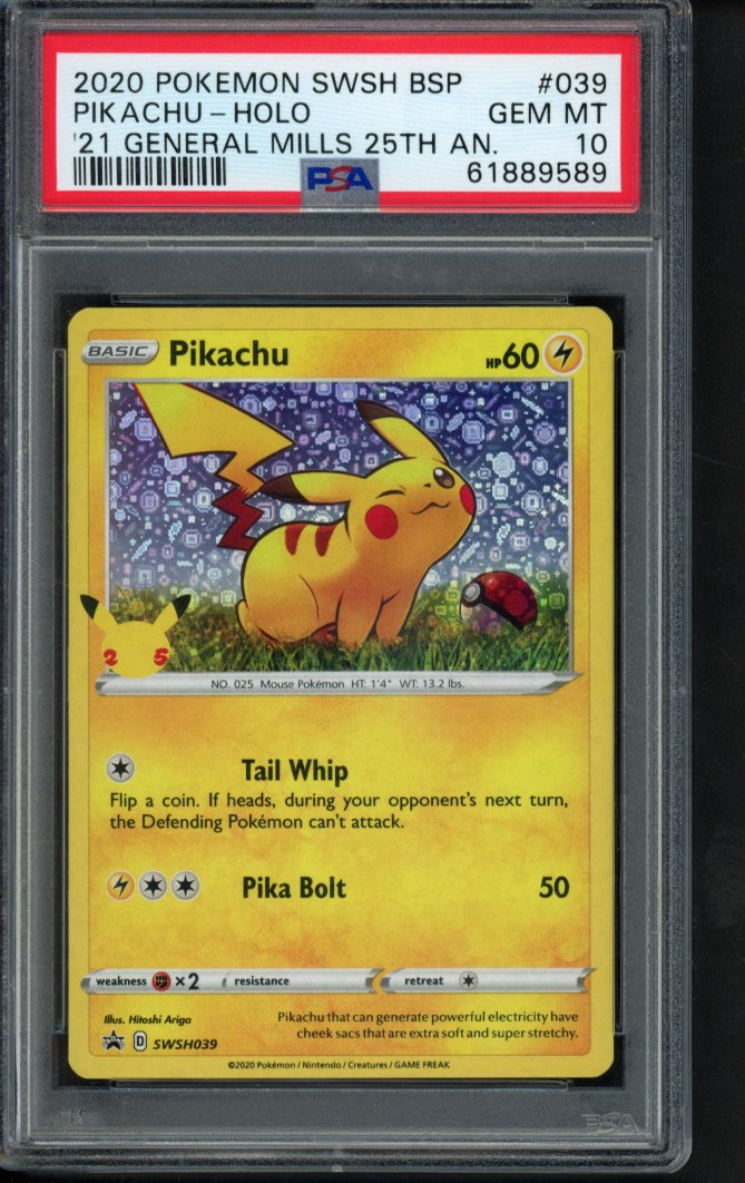 Pikachu - General Mills 25th Anniversary SWSH039 PSA 10