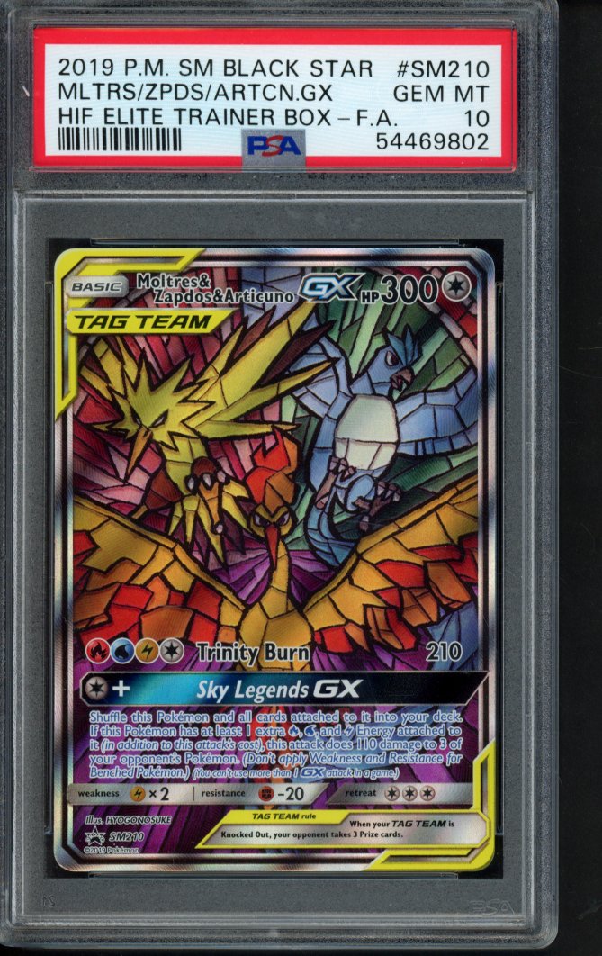 Moltres & Zapdos & Articuno Gx SM210 PSA 10