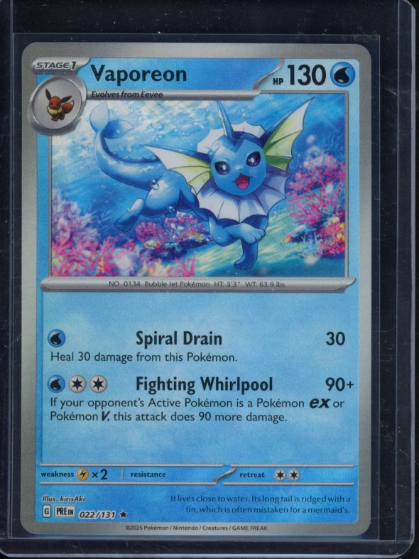 Vaporeon (Master Ball Pattern) 022/131 Raw