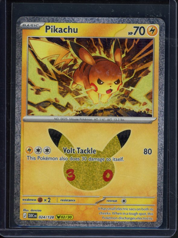 Pikachu (30th Celebrations) 02/128 Raw