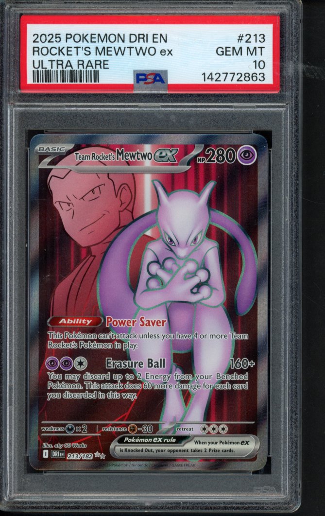Team Rocket's Mewtwo Ex 213/182 PSA 10