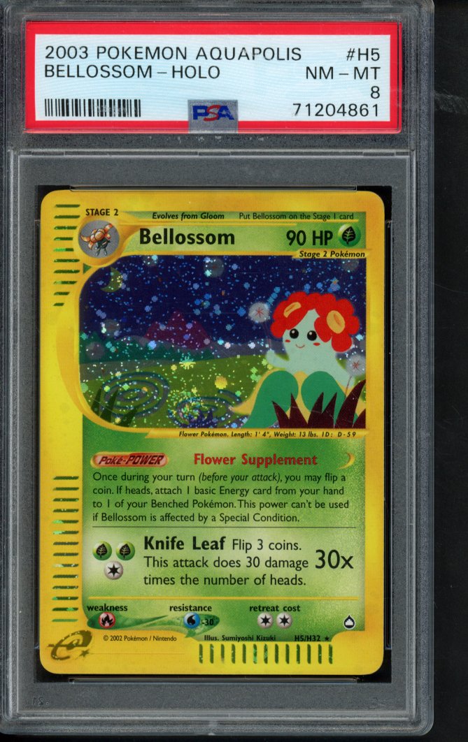 2003 Pokemon Aquapolis - Bellossom Holo H5/H32 PSA 8