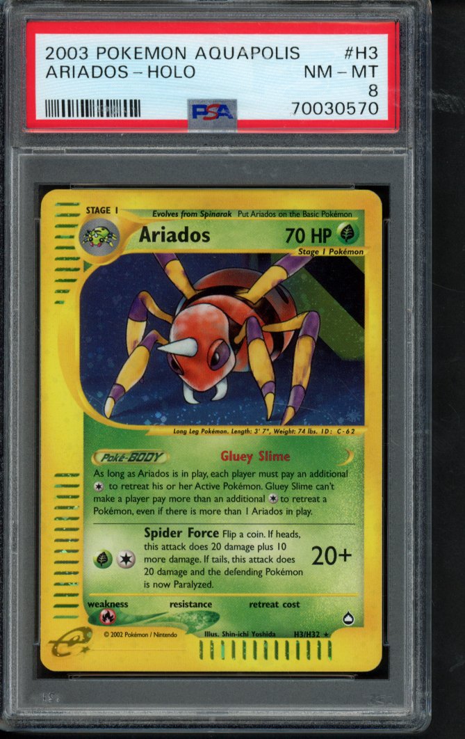 2003 Pokemon Aquapolis - Ariados Holo H3/H32 PSA 8