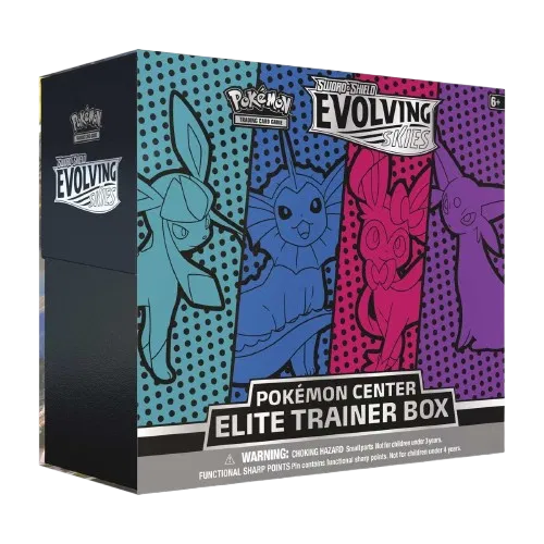 Evolving Skies Pokemon Center Elite Trainer Box [Glaceon/Vaporeon/Sylveon/Espeon] (Exclusive) [Damaged No. 198] RookieLegends